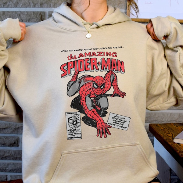 Retro Vintage 90s The Amazing Spider Man Sweatshirt, Vintage Spiderman Hoodie, Marvel Comics Sweatshirt, Spider Hoodie, Superhero Sweatshirt