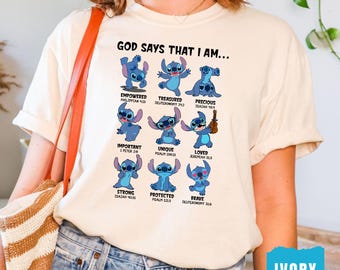 Comfort Colors® God Say That I Am Disney Stitch Shirt, Stitch Shirt, Stitch Emotion, Disney Fan Fashion, Stitch Lover Tee, Family Trip Shirt