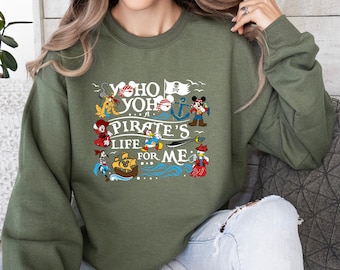 Mickey and Firends Pirates Sweatshirt, Disney Pirate's Life For Me Hoodie, Mickey Pirate  Yoho Sweatshirt, Disney Trip Hoodie, Disneyworld