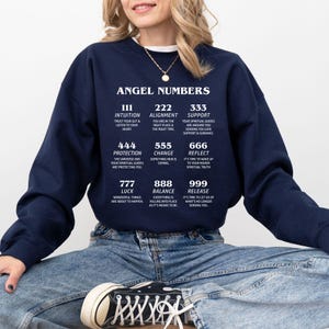Angel Numbers Chart Hoodie - Lucky Number Oversized Sweatshirt zdjęcie 2