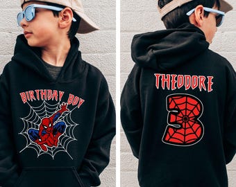 Custom Spiderman Sweatshirt: Spiderman Birthday Boy Hoodie