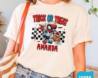 Comfort Colors Spiderman Halloween Shirt: Trick or Treat Tee