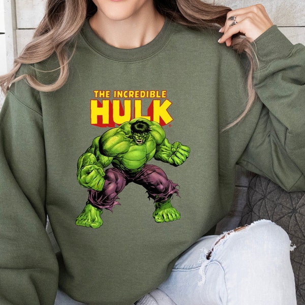 The Incredible Hulk Sweatshirt, Hulk Hoodie, Retro Vintage The Incredible Hulk Sweatshirt,  Superhero Avengers Hoodie, Avengers Lover Gift