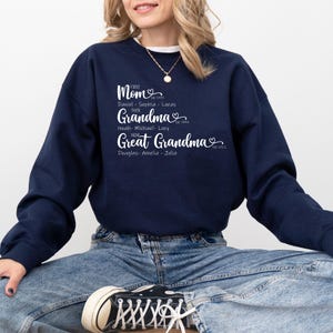 Sunidol Women's 'Great Grandma' Sweatshirt - Comfy Pullover, Blue, X-Large