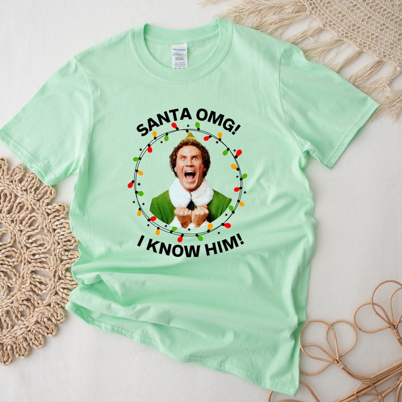 Christmas Santa I Know Him T-shirt, Santa T-shirt, Funny Santa T-shirt, Christmas Fun T-shirt, Christmas T-shirt, Gift for Christmas T-shirt image 5