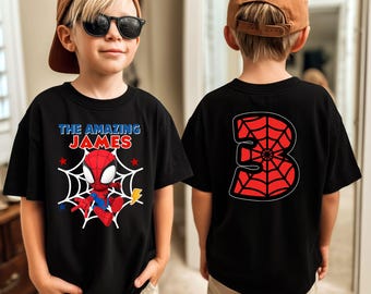 Personalized Spidey Birthday Shirt: Custom Family Superhero Tee