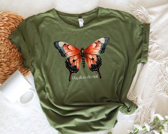 Tシャツ LumignonDenim lace lumi papillon T Papillon De Nuit Butterfly T-shirt, Butterfly Vintage T