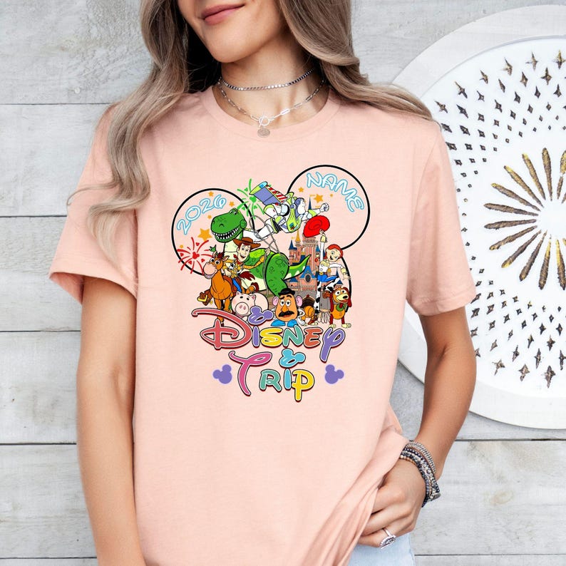 Personalized Toy Story Disney Trip Shirt, Disney Trip 2026 Shirt, Toy Story Family Matching Shirt, Toy Story Squad Shirt Heather Peach
