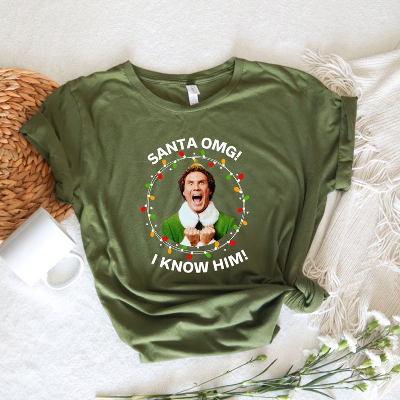 Christmas Santa I Know Him T-shirt, Santa T-shirt, Funny Santa T-shirt, Christmas Fun T-shirt, Christmas T-shirt, Gift for Christmas T-shirt image 9
