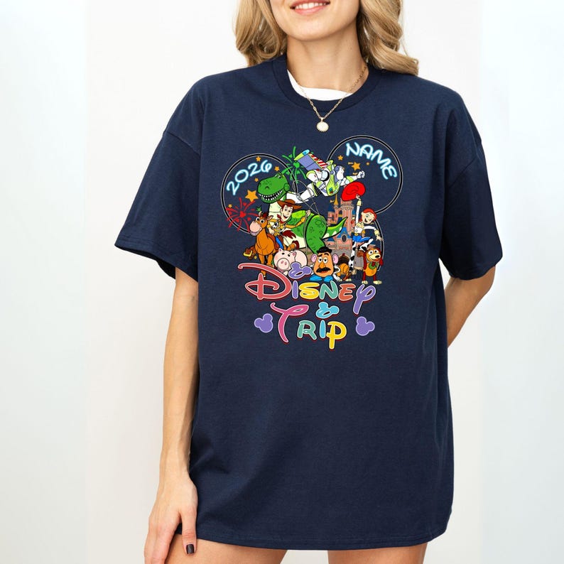 Personalized Toy Story Disney Trip Shirt, Disney Trip 2026 Shirt, Toy Story Family Matching Shirt, Toy Story Squad Shirt Navy