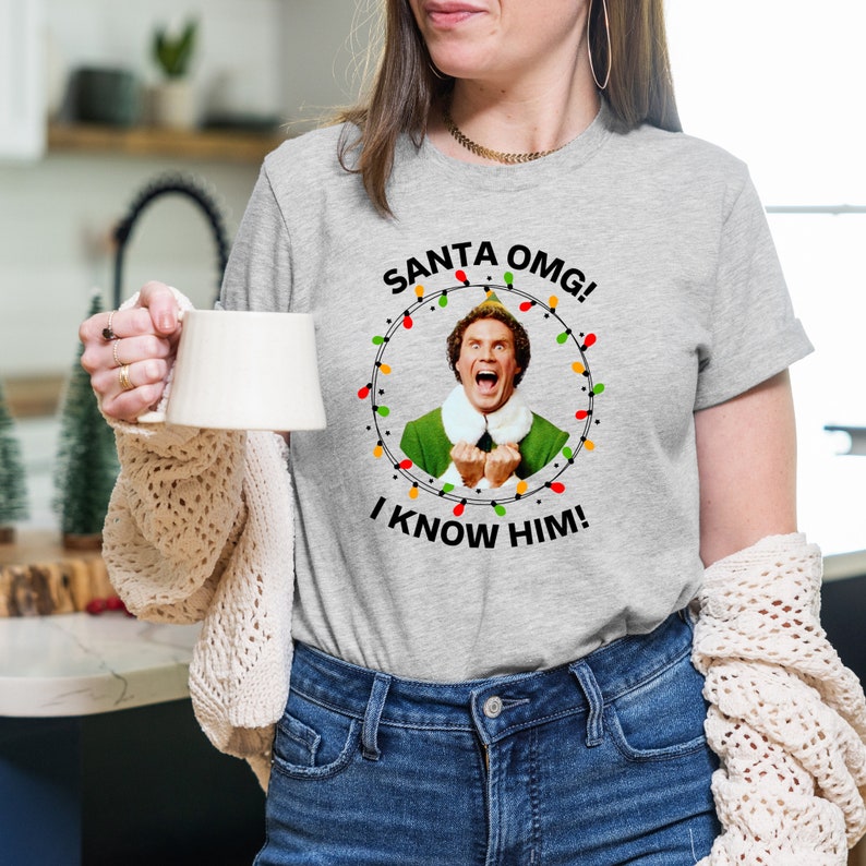 Christmas Santa I Know Him T-shirt, Santa T-shirt, Funny Santa T-shirt, Christmas Fun T-shirt, Christmas T-shirt, Gift for Christmas T-shirt image 7