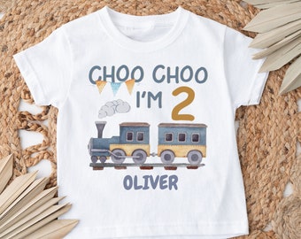 Choo Choo I'm Two Birthday T-Shirt: Personalized Train Shirt
