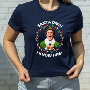 Christmas Santa I Know Him T-shirt, Santa T-shirt, Funny Santa T-shirt, Christmas Fun T-shirt, Christmas T-shirt, Gift for Christmas T-shirt image 6
