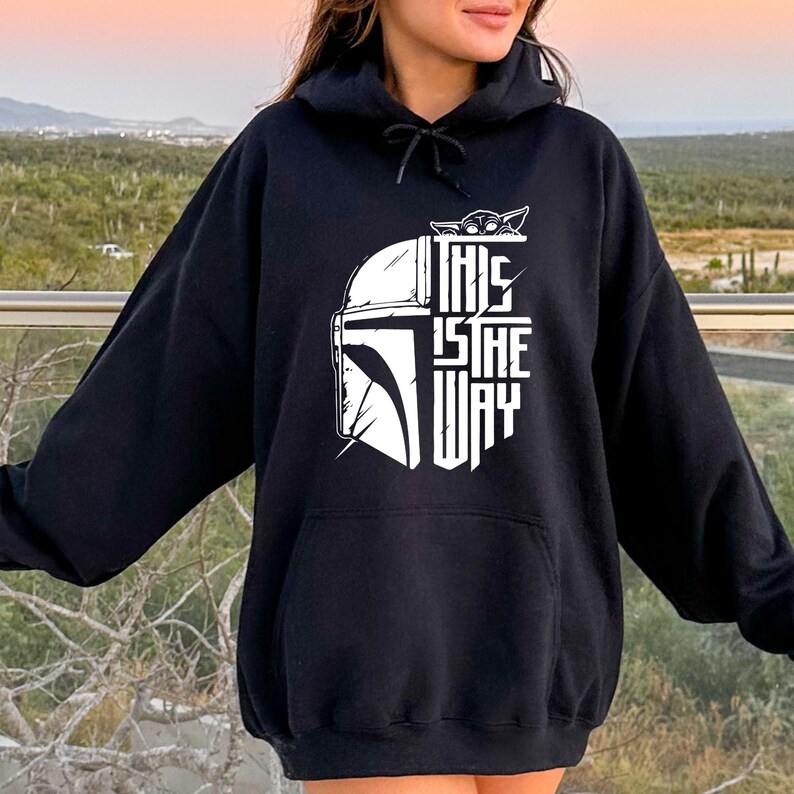 This Is the Way Sweatshirt, Mandalorian Sweatshirt, Mando Hoodie, Gift Ideas For Him, Galaxy Edge Sweater, Galaxy Edge Hoodie Black