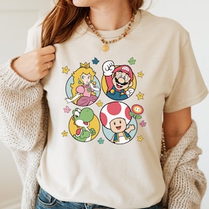 Retro Princess Peach Mario Shirt, Princess Peach Shirt, Super Mario Shirt, Luigi Shirt, Kart Friends Tee, Mario & Friend Party,Gift for Game