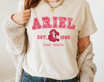 Disney Princess T-Shirt, Ariel Princess T-Shirt, Disney Character Shirt, Little Mermaid T-Shirt, Disney Princess T-Shirt