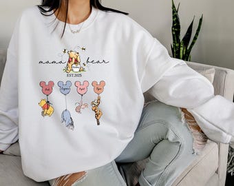 Custom Mama Bear With Kids Names Sweatshirt, Personalized Mama Hoodie, Custom Mama Kids Sweatshirt Mother's Day Sweater, Gift For Mom