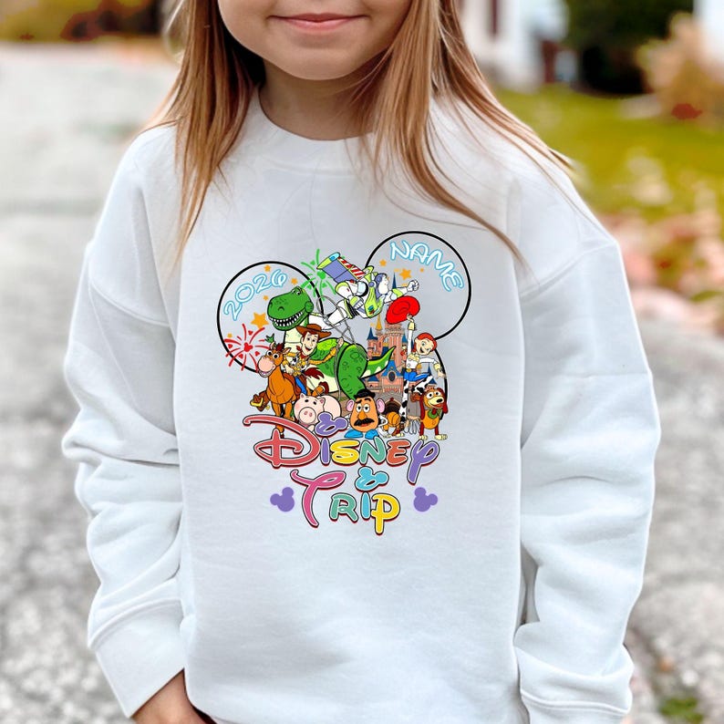 Personalized Toy Story Disney Trip Sweatshirt, Disney Trip 2026 Hoodie, Toy Story Family Matching Sweater, Toy Story Squad Sweatshirt Wit