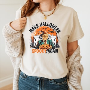 Trump Make Halloween Spooky Again Shirt, Trump Halloween Shirt, Funny Political Shirt, Trump Pumpkin Shirt, Halloween Shirt