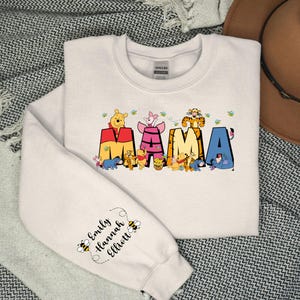 Personalizd Mama Bear Sweatshirt, Mama Bear With Name On  Sleeve Hoodie, Custom Mama Kids Sweater, Mothers Day Sweatshirt, New Mom Gift