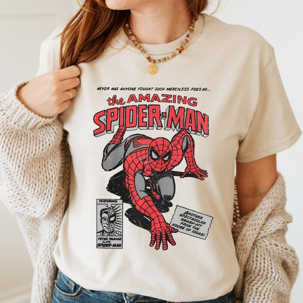 Marvel The Amazing Spider-Man Retro Comic Vintage T-shirt, MCU Fans Marvel Studios T-shirt, Holiday Gift T-shirt, Gift for Spider-Man Lover