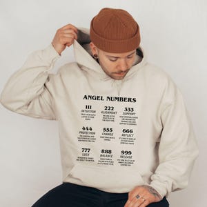 Angel Numbers Chart Hoodie - Lucky Number Oversized Sweatshirt zdjęcie 5