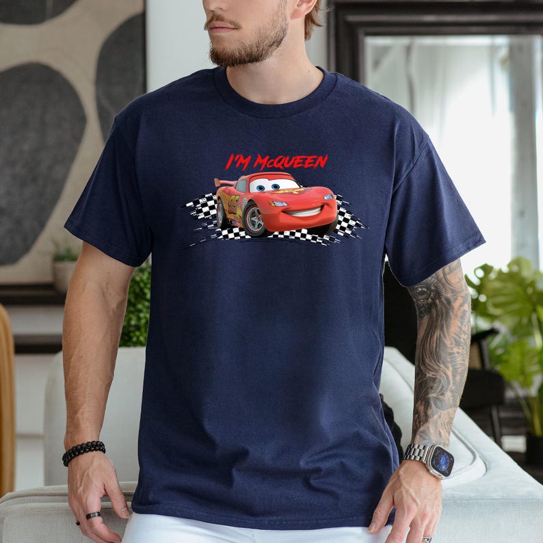 Disney Pixar Cars Matching Shirt, Lightning McQueen And Sally Couple Shirt, Cars Couple Shirt, McQueen And Sally Tee, Family Trip 2026 Navy