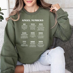 Angel Numbers Chart Hoodie - Lucky Number Oversized Sweatshirt zdjęcie 6
