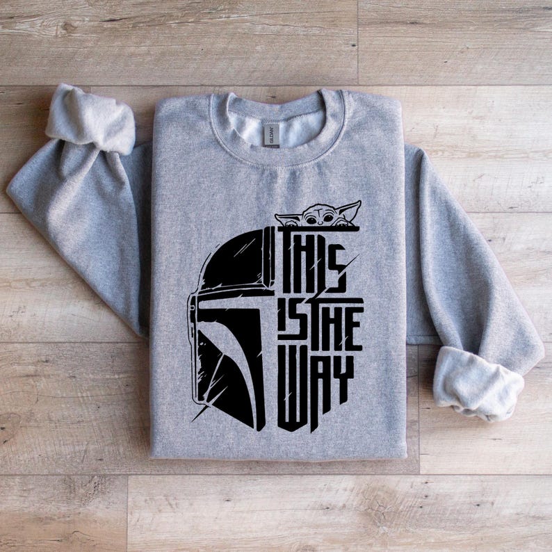This Is the Way Sweatshirt, Mandalorian Sweatshirt, Mando Hoodie, Gift Ideas For Him, Galaxy Edge Sweater, Galaxy Edge Hoodie Athletic Heather