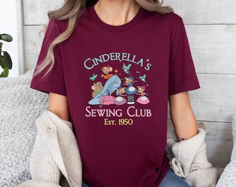 Disney Cinderella Princess Seamstress Mice Cinderella's Sewing Club T-shirt, Jaq and Gus Matching T-shirt ,WDW Disneyland Vacation T-shirt
