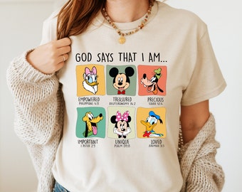 Mickey and Minnie Mouse T-shirt: God Says I Am...