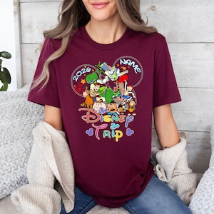 Personalized Toy Story Disney Trip Shirt, Disney Trip 2026 Shirt, Toy Story Family Matching Shirt, Toy Story Squad Shirt Maroon