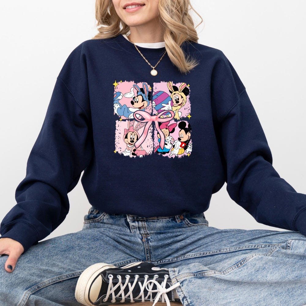 Disney Mickey And Minnie Happy Easter Sweatshirt, Disney Easter Bunny Sweater, Easter Day Hoodie, Disneyworld Easter Sweatshirt, Easter Gift Teeshirtsummer