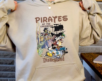 Disney Pirates of the Caribbean Sweatshirt, Mickey and Friends Hoodie, Retro Mickey Sweatshirt, Disneyland Hoodie, Disneyworld Trip Sweat