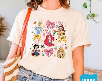 Comfort Colors® Disney Princess Happy Easter Shirt, Disney Easter Bunny Shirt, Princess Bunny Shirts, Happy Easter Princess, Easter Gift