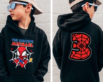 Custom Spiderman Birthday Boy Sweatshirt: Birthday Hoodie