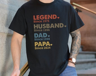 Custom Dad with Years Shirt, Papa With Year, Gift For Husband, Father's Day Gift, Legend Husband Dad Papa Tee, Personalized Dad Grandpa Tee