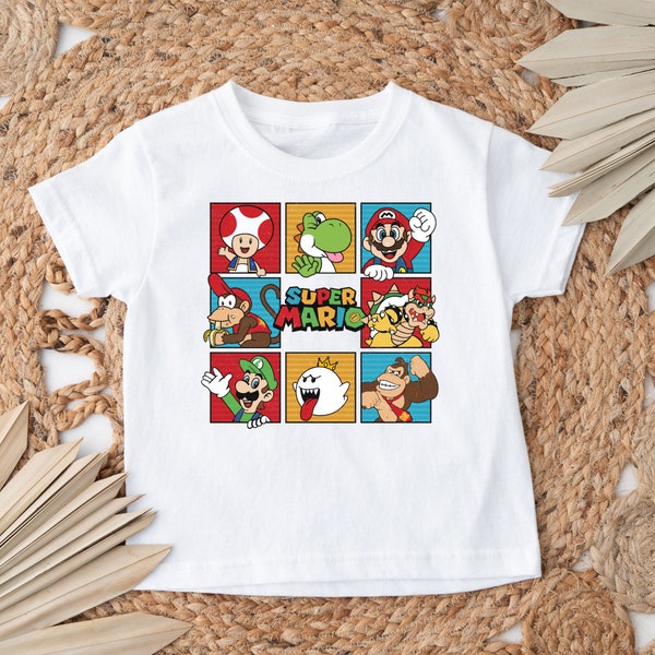 Nintendo Super Mario T-shirt, Vintage Super Mario And Luigi T-shirt, Mario Kid T-shirt, Super Mario Characters T-shirt, Friends Shirt