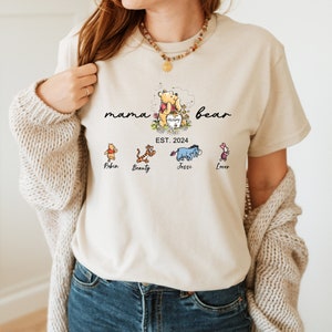Personalized Mama Bear And Kids Names T-shirt, Children Names Mama Bear Shirt, Mother's Day Shirt Gift For Mom, Custom Est Date Tee