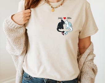 Custom Toothless And Light Fury Couple T-Shirt, Cute Toothless Couple Matching Shirt, Toothless Couple Dragon Shirt, Gift For Couple