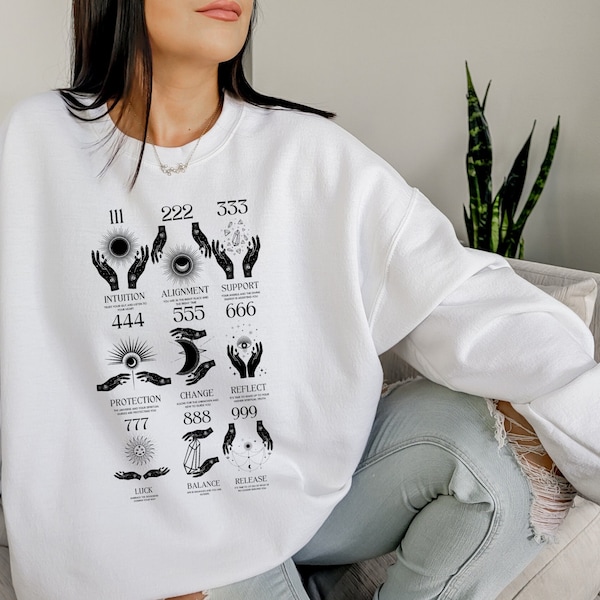 Angel Numbers Sweatshirt, Angel Numbers Hoodie, Trendy Hoodie, Oversize Hoodies, Lucky Number, Angel Wing, Positive, Angel Aura Hoodie