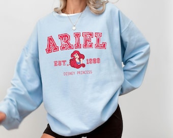 Disney Princess Sweatshirt, Ariel Princess Hoodie, Disney Character Sweatshirt, Little Mermaid Sweater, Disney Princess Hoodie