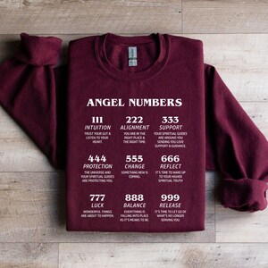 Angel Numbers Chart Hoodie - Lucky Number Oversized Sweatshirt zdjęcie 7