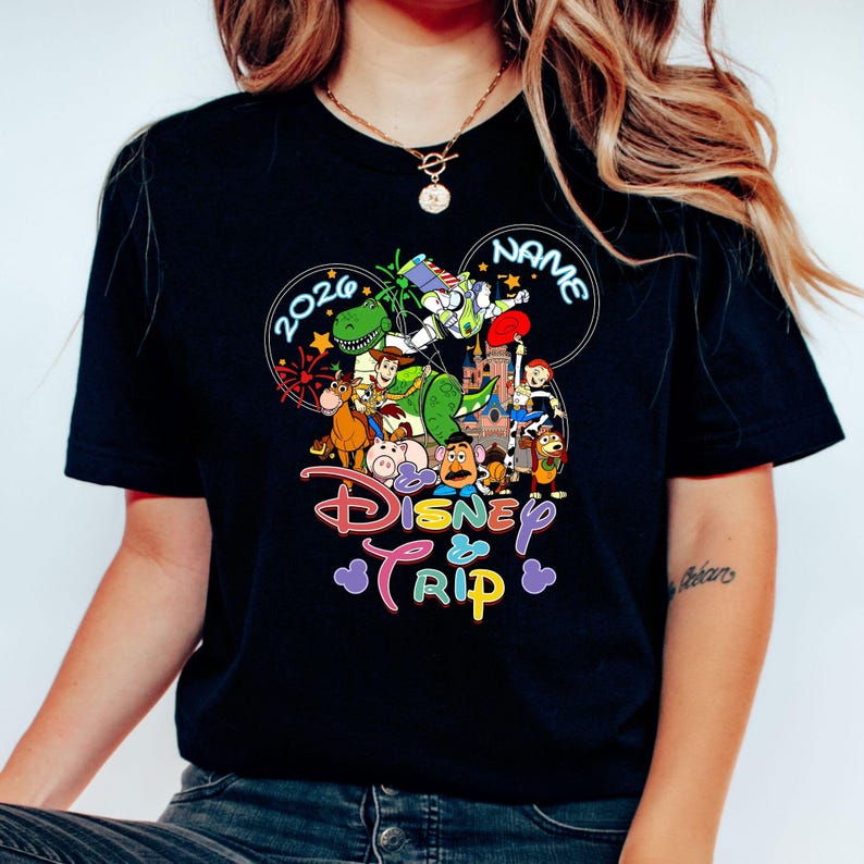 Personalized Toy Story Disney Trip Shirt, Disney Trip 2026 Shirt, Toy Story Family Matching Shirt, Toy Story Squad Shirt Zwart