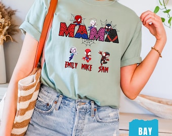 Custom Spiderman Mama Shirt: Comfort Colors Family Matching Tee
