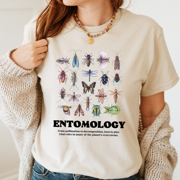 Entomology T-shirt, Bug Lover T-shirt, Entomologist T-shirt, Insect T-shirt, Botanical T-shirt, Entomology Gift, Bug Lover Gift, Bug Tee
