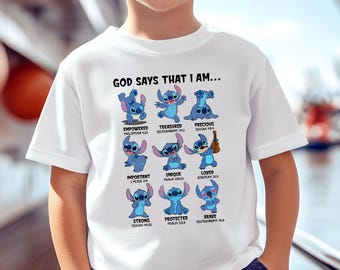 God Say That I Am Disney Stitch T-shirt, Stitch Mode T-shirt, Stitch Emotion, Disney Fan Fashion, Stitch Merchandise, Family Trip T-shirt