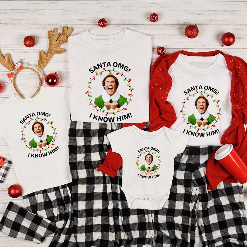 Christmas Santa I Know Him T-shirt, Santa T-shirt, Funny Santa T-shirt, Christmas Fun T-shirt, Christmas T-shirt, Gift for Christmas T-shirt image 2
