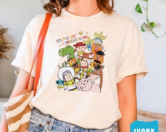 Comfort Colors® Disney Toy Story Retro Characters Drawing Shirt, You'Ve Got A Friend In Me Shirt, Toy Story Shirt, Woody Buzz Lightyear Tee