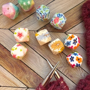Flowers Knitting Point Protectors stitch savers